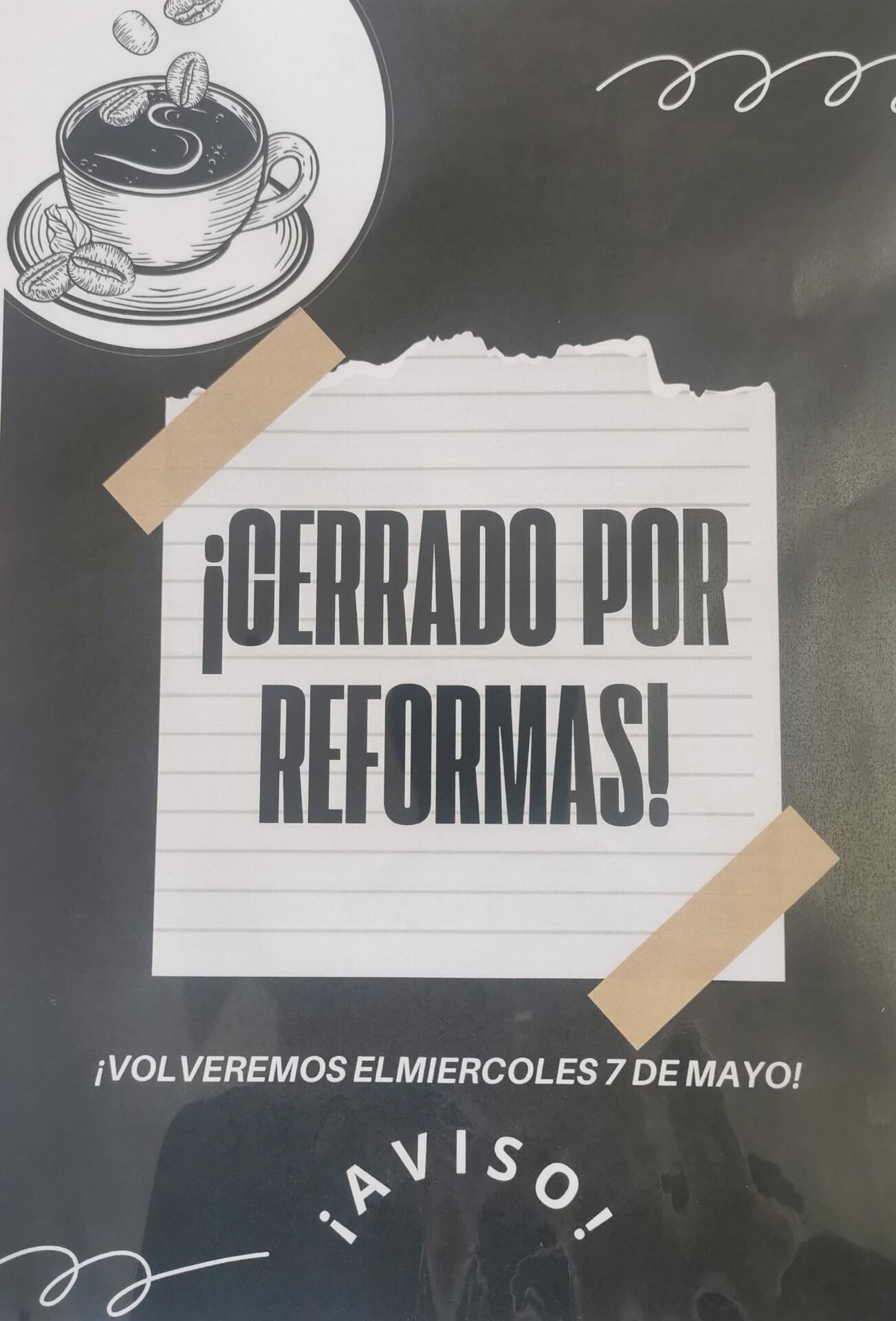 CERRADO EL BAR POR REFORMAS